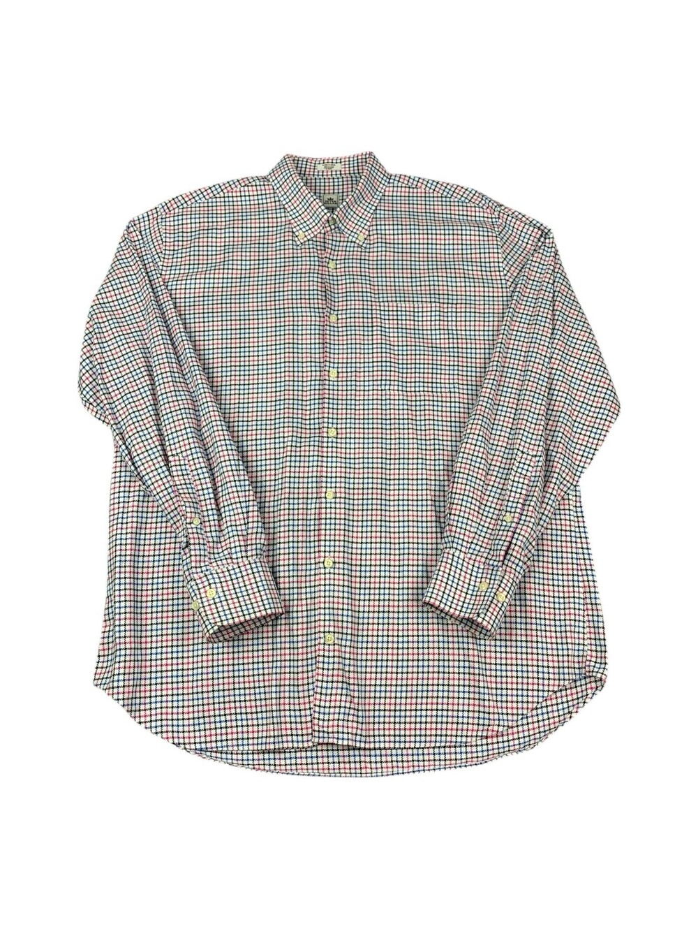 Peter Millar Men's Long Sleeve Button Down Shirt, Multicolored Check, Size XL